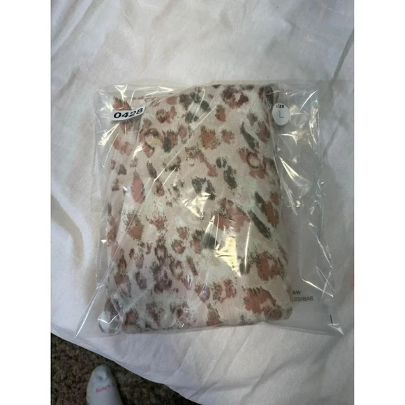 Anthropologie Sadie & Sage Crop Sweater, Cheetah, Lightweight, Over-sized, Large - Picture 5 of 5